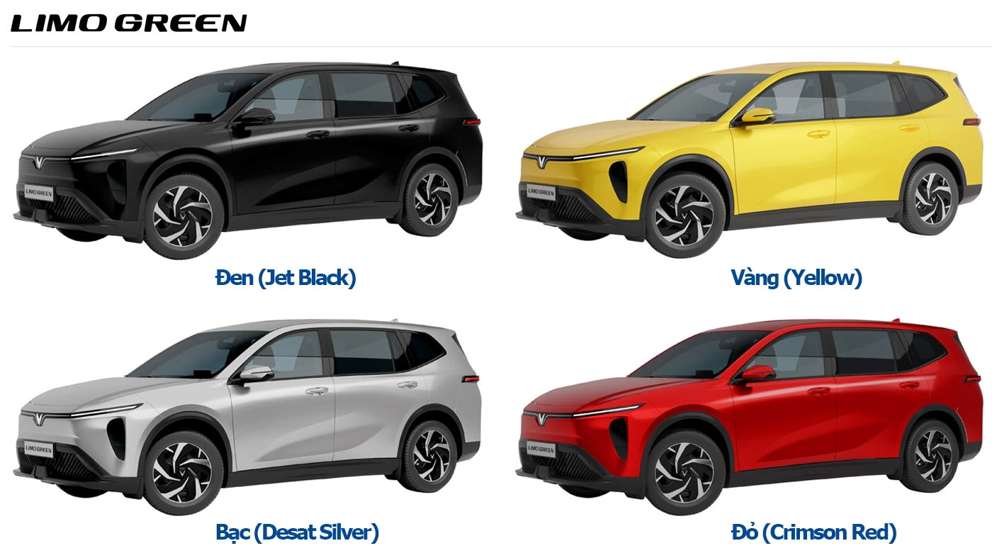 Màu sắc tùy chọn của Limo Green - MPV 7 chỗ dịch vụ